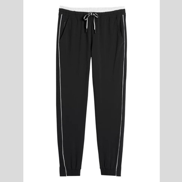Athleta Brooklyn Jogger Pants Black White Colorblocked 4552 - Picture 4 of 12